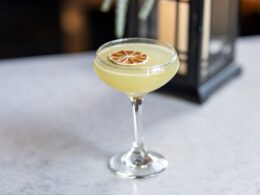 Chartreuse cocktail in a coupe glass