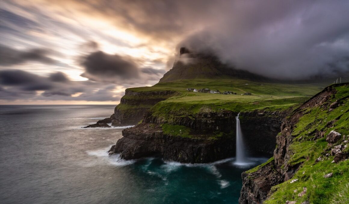 landscape of mountain and body of water